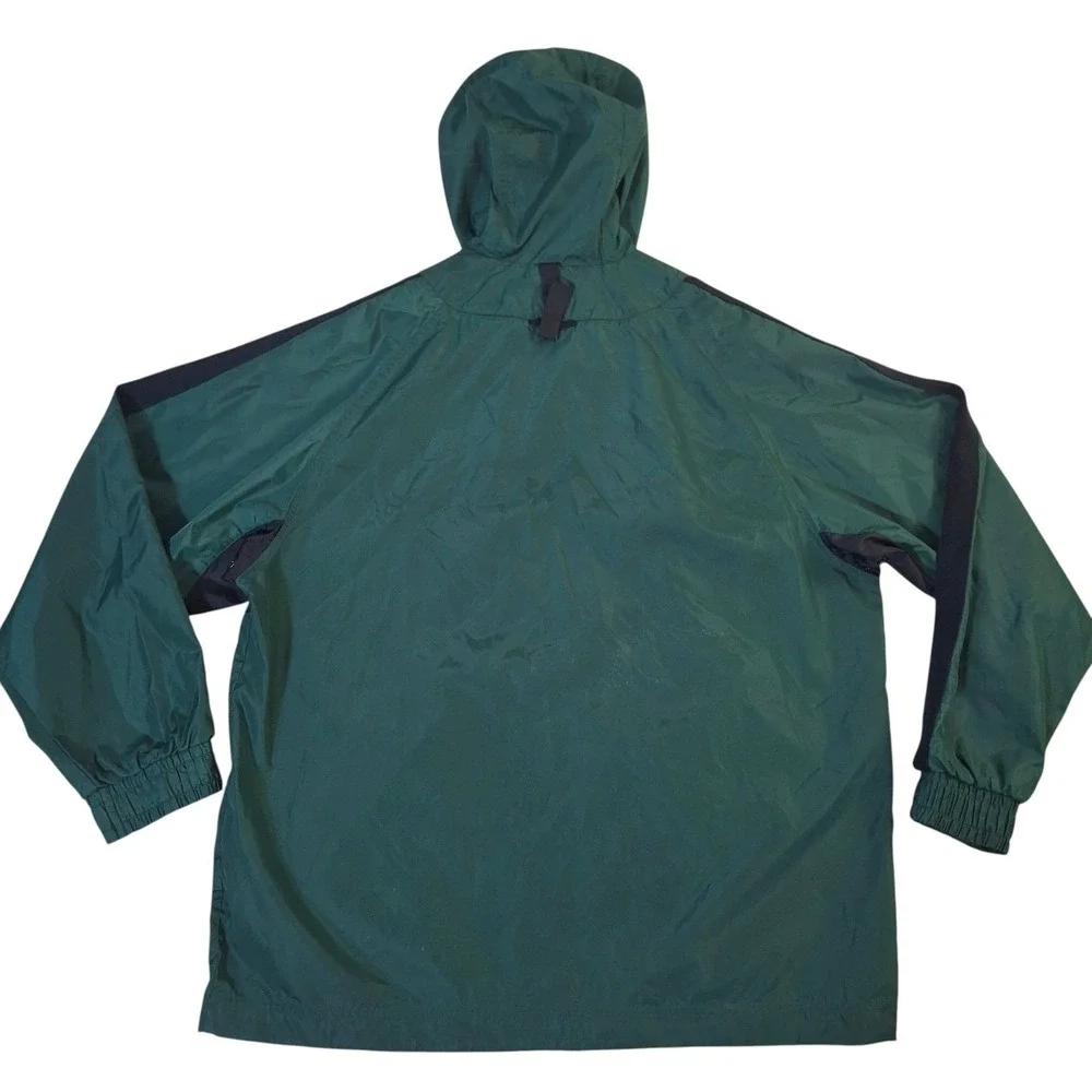 Vintage Nike Anorak Windbreaker Men's Medium Forest Green Black Stripe Half Zip